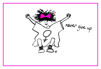 Jacky Fleming Postcard - never give up